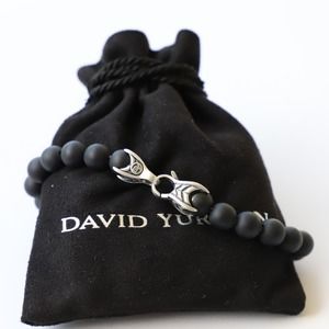 David Yurman Spiritual Beads Bracelet with Sterling Silver and Black Onyx 8"
